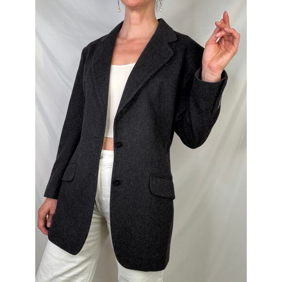 Calvin Klein wool blend blazer jacket vintage 90s charcoal grey single breasted - Picture 16 of 16